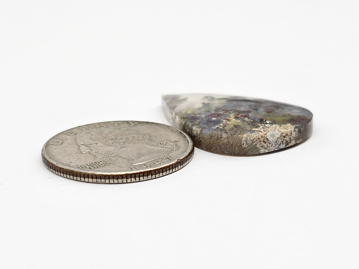 Moss agate cabochon