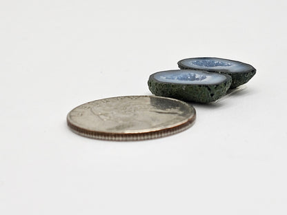 Tabasco Geode Cabochon Pair | Natural Mexican Geode