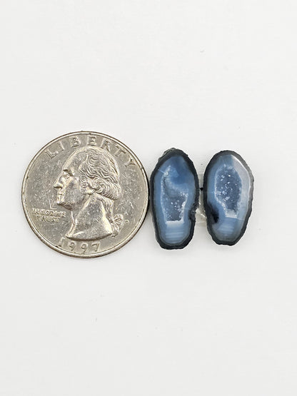 Tabasco Geode Cabochon Pair | Natural Mexican Geode