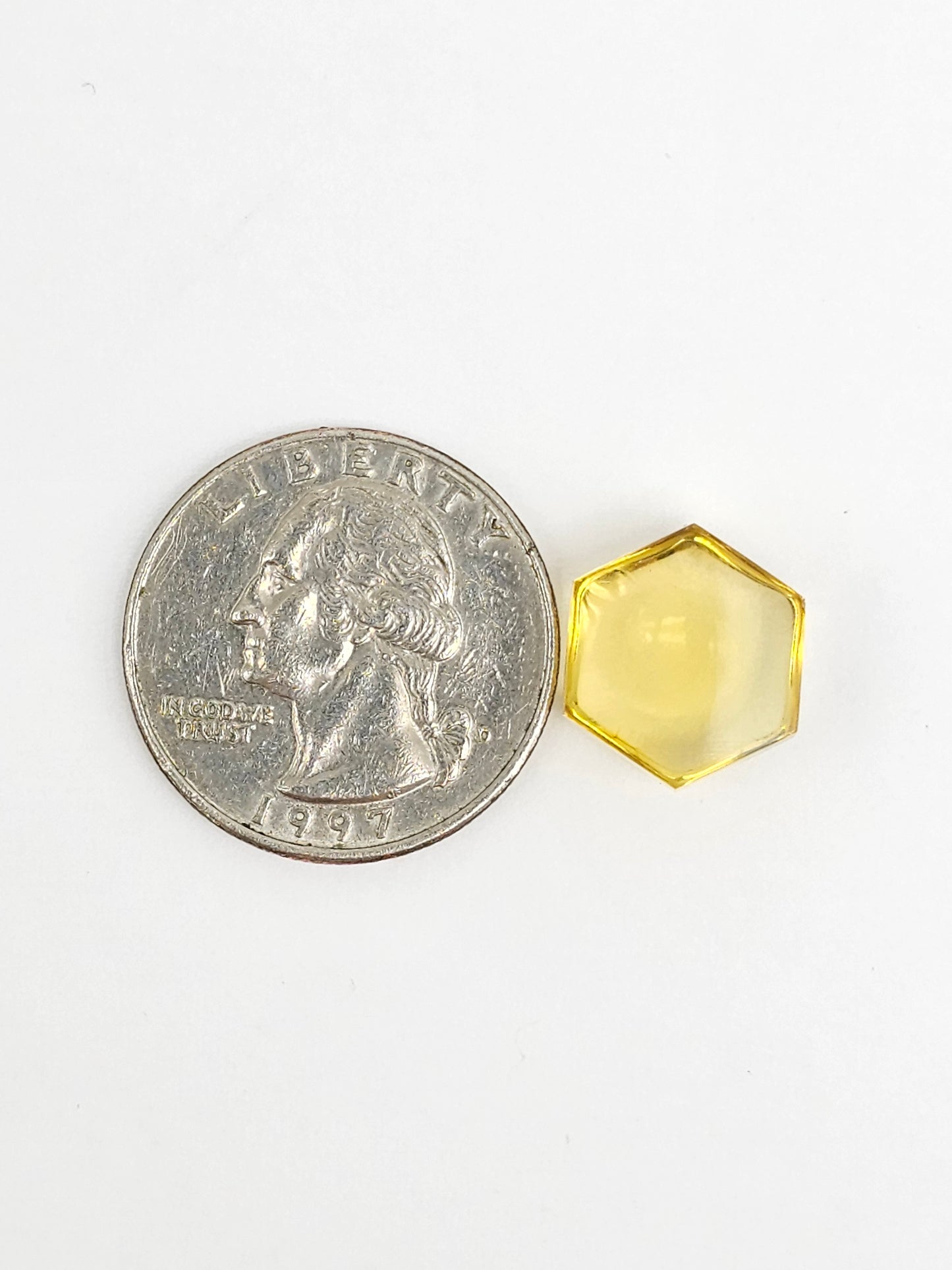Amber Hexagon Cabochon