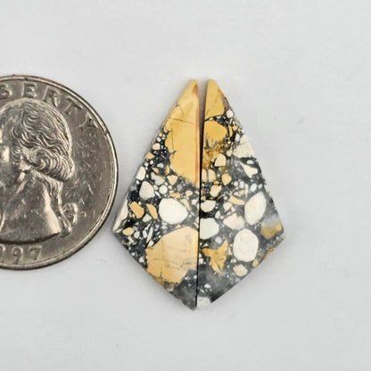 Maligano Jasper cabochon pair