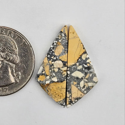 Maligano Jasper cabochon pair