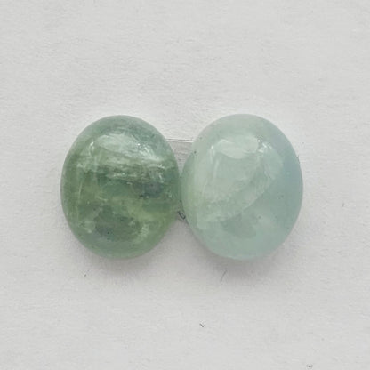 Aquamarine Silica Cabochon pair