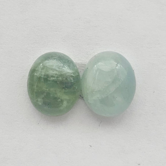 Aquamarine Silica Cabochon pair