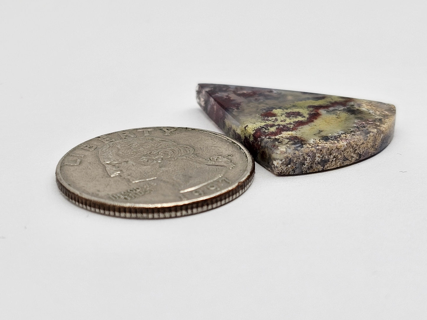 Moss agate cabochon