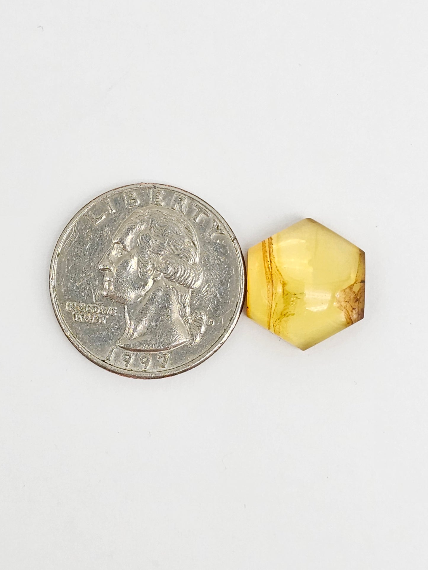 Amber Hexagon Cabochon