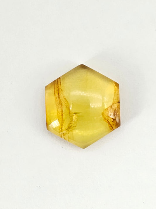 Amber Hexagon Cabochon