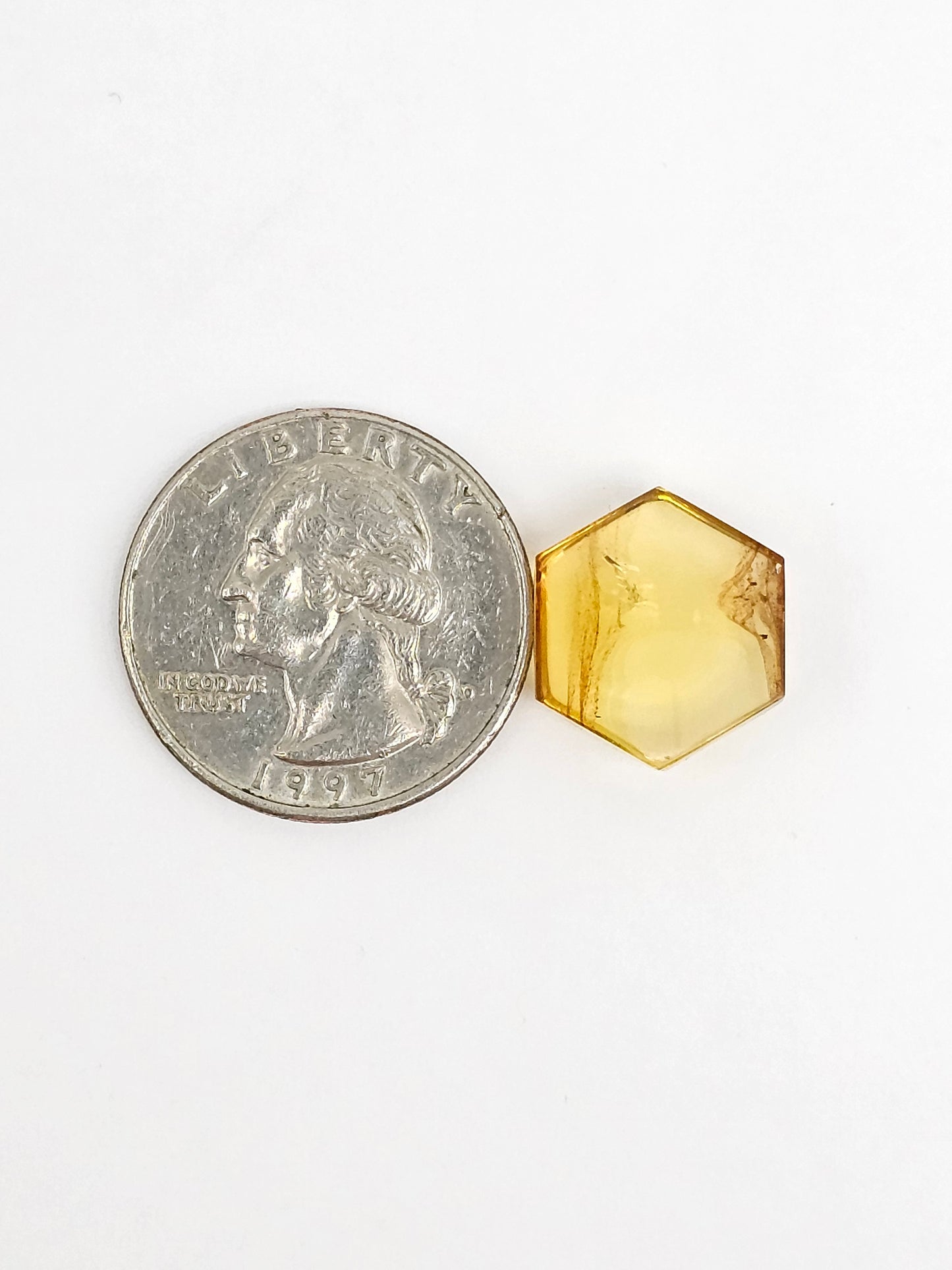 Amber Hexagon Cabochon