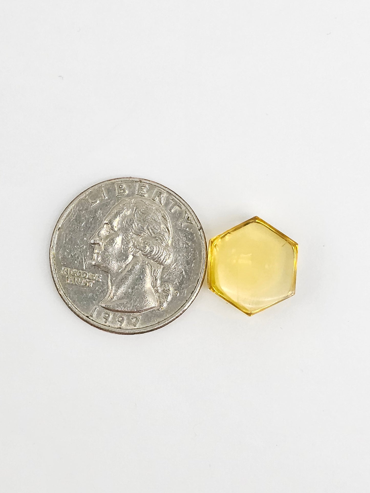 Amber Hexagon Cabochon