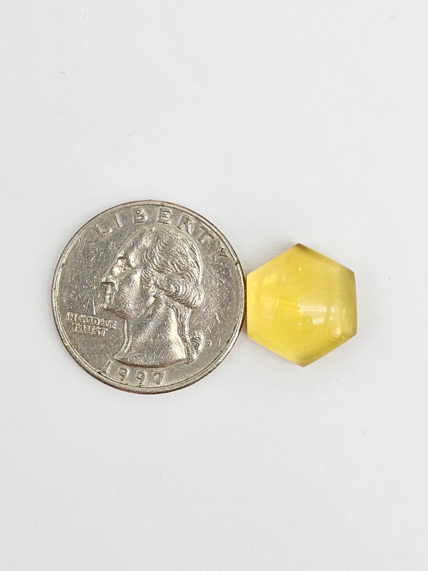 Amber Hexagon Cabochon
