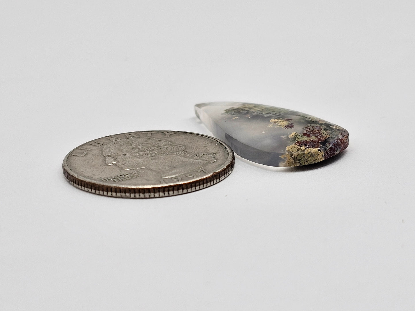 Moss agate cabochon