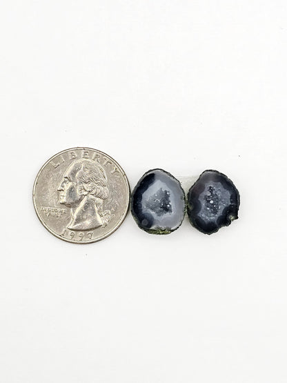 Tabasco Geode Cabochon Pair | Natural Mexican Geode