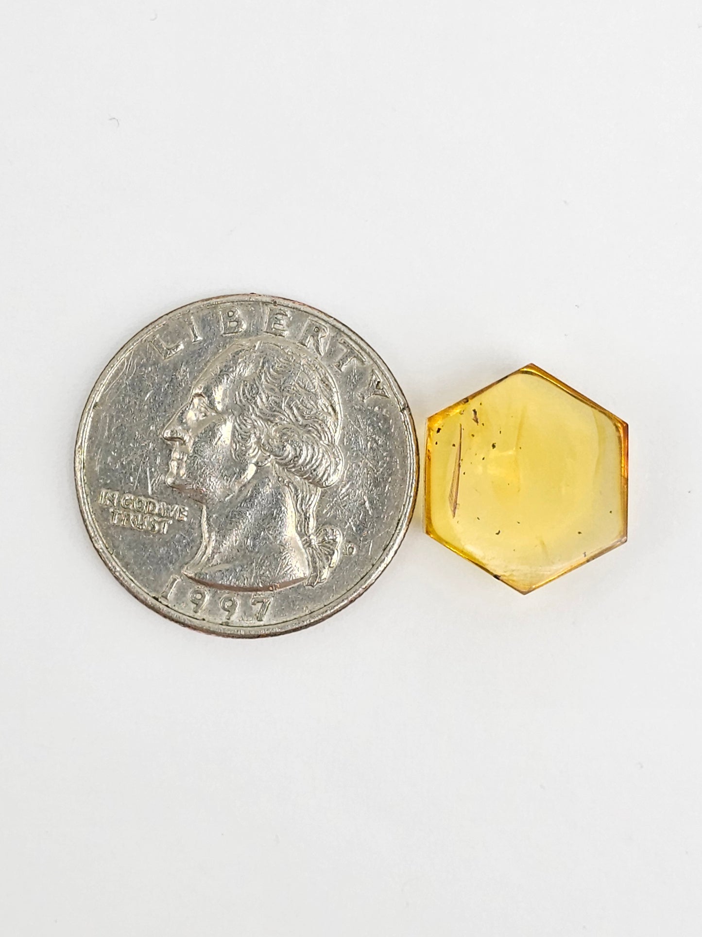 Amber Hexagon Cabochon