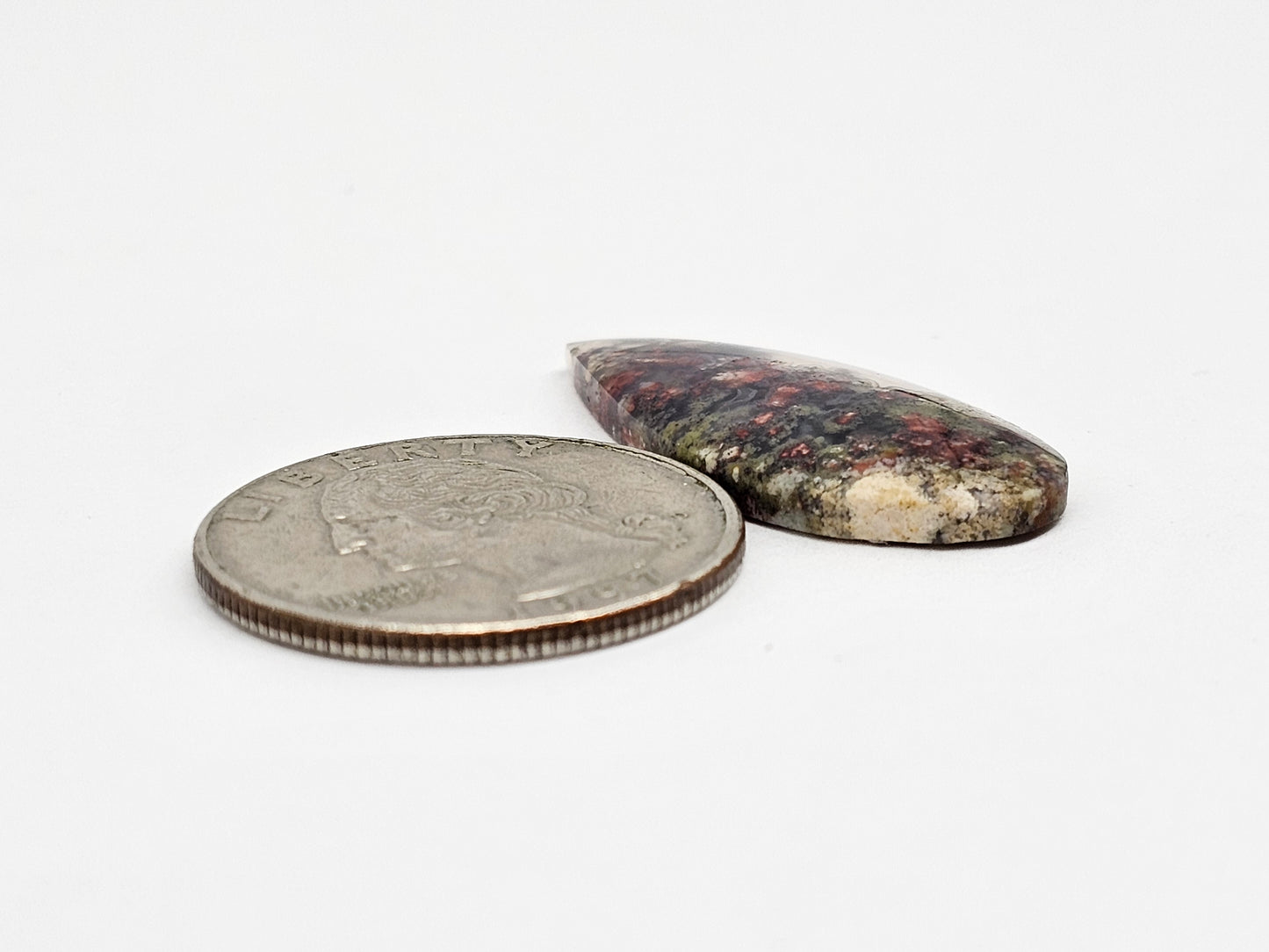 Moss agate cabochon