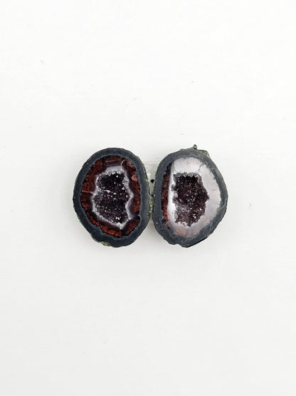 Tabasco Geode Cabochon Pair | Natural Mexican Geode