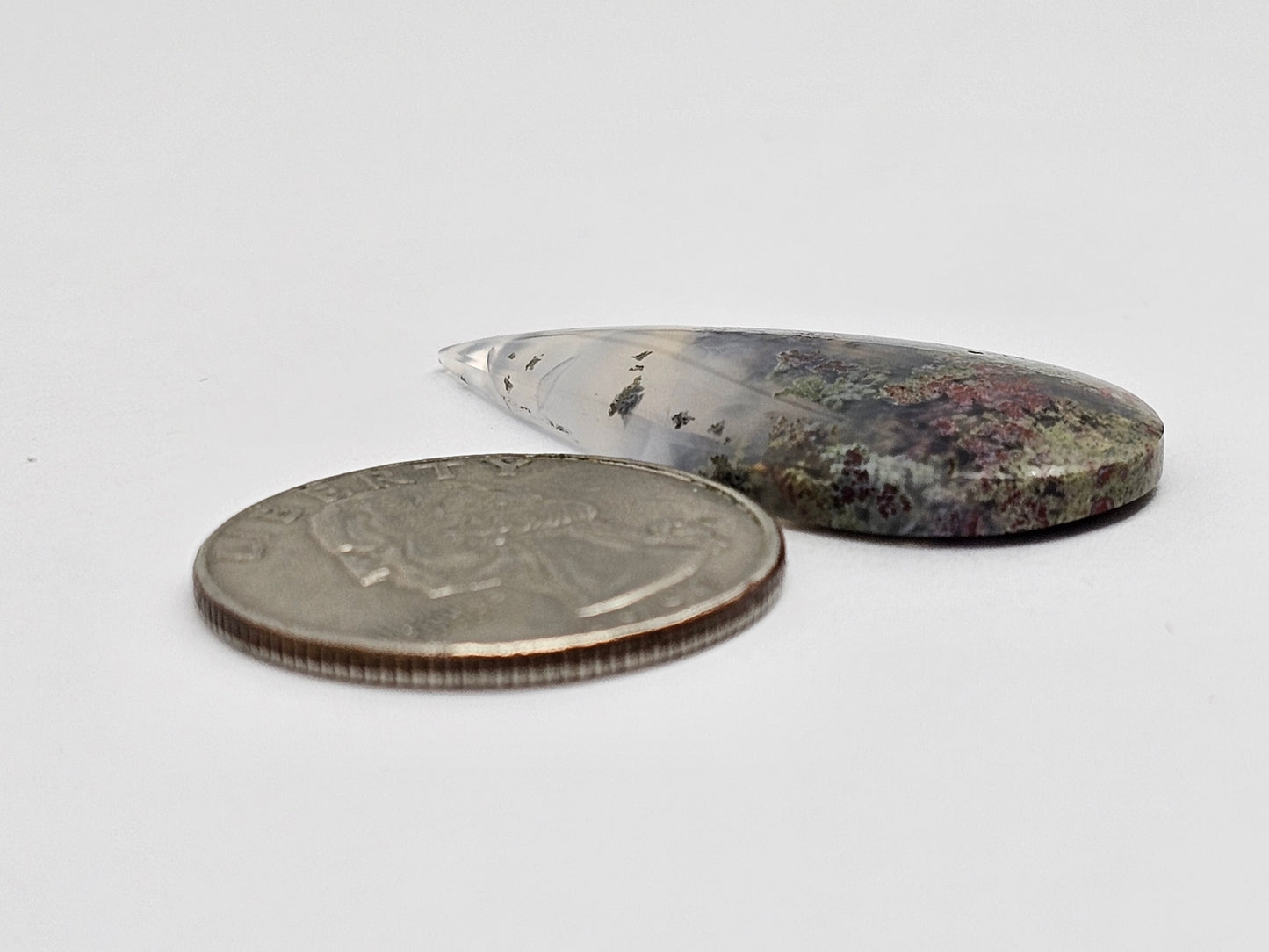Moss agate cabochon