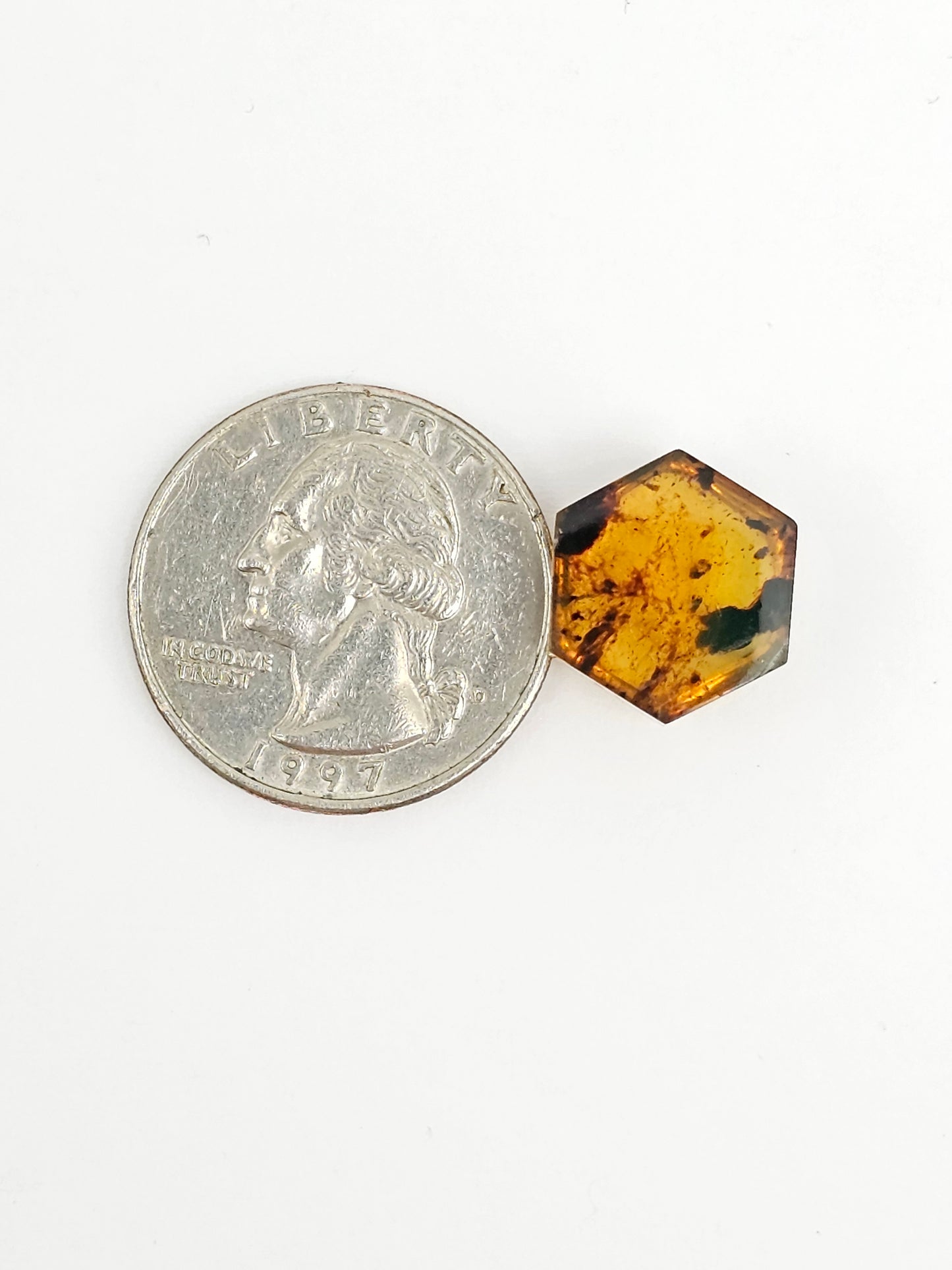 Amber Hexagon Cabochon