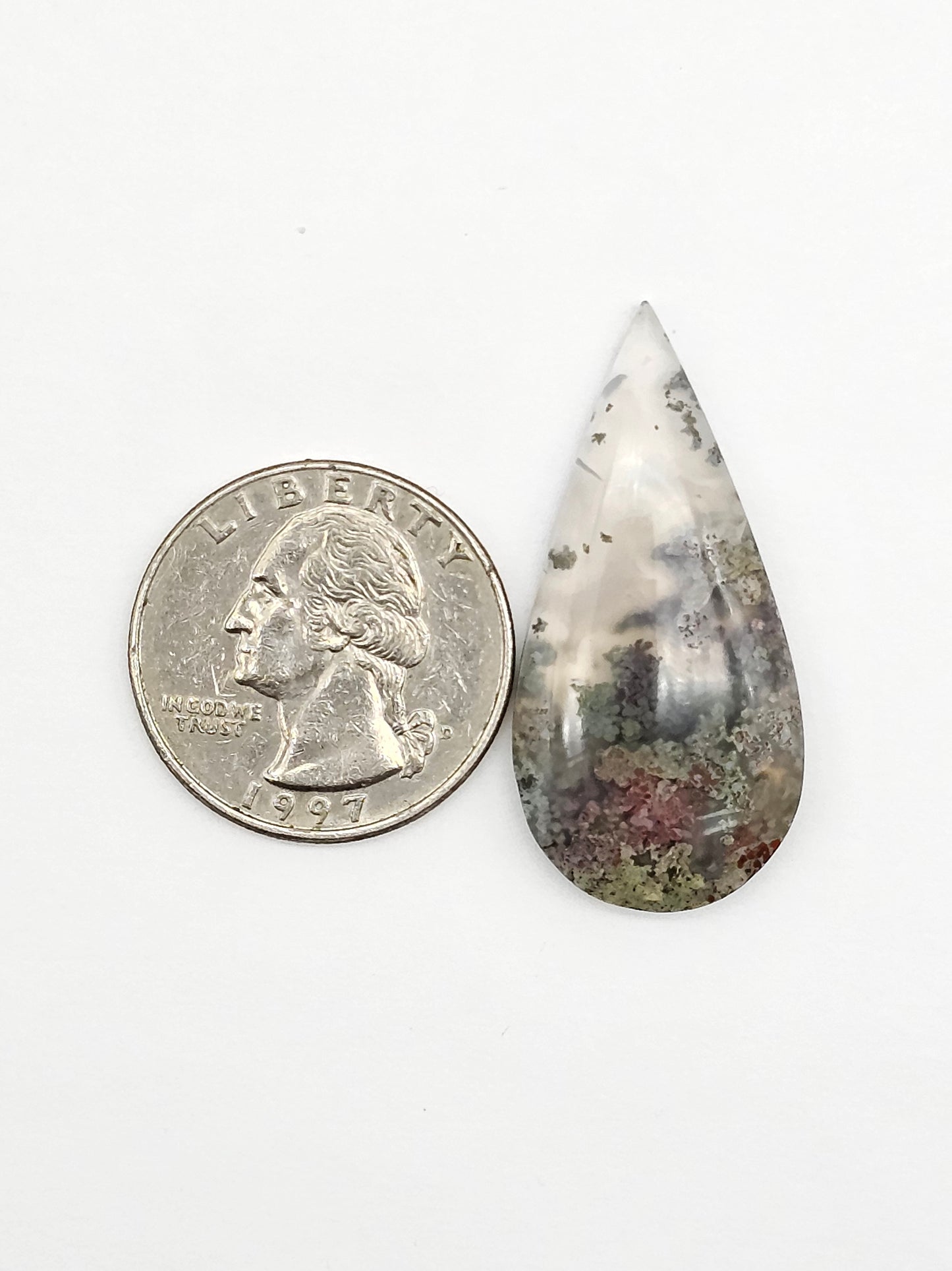Moss agate cabochon