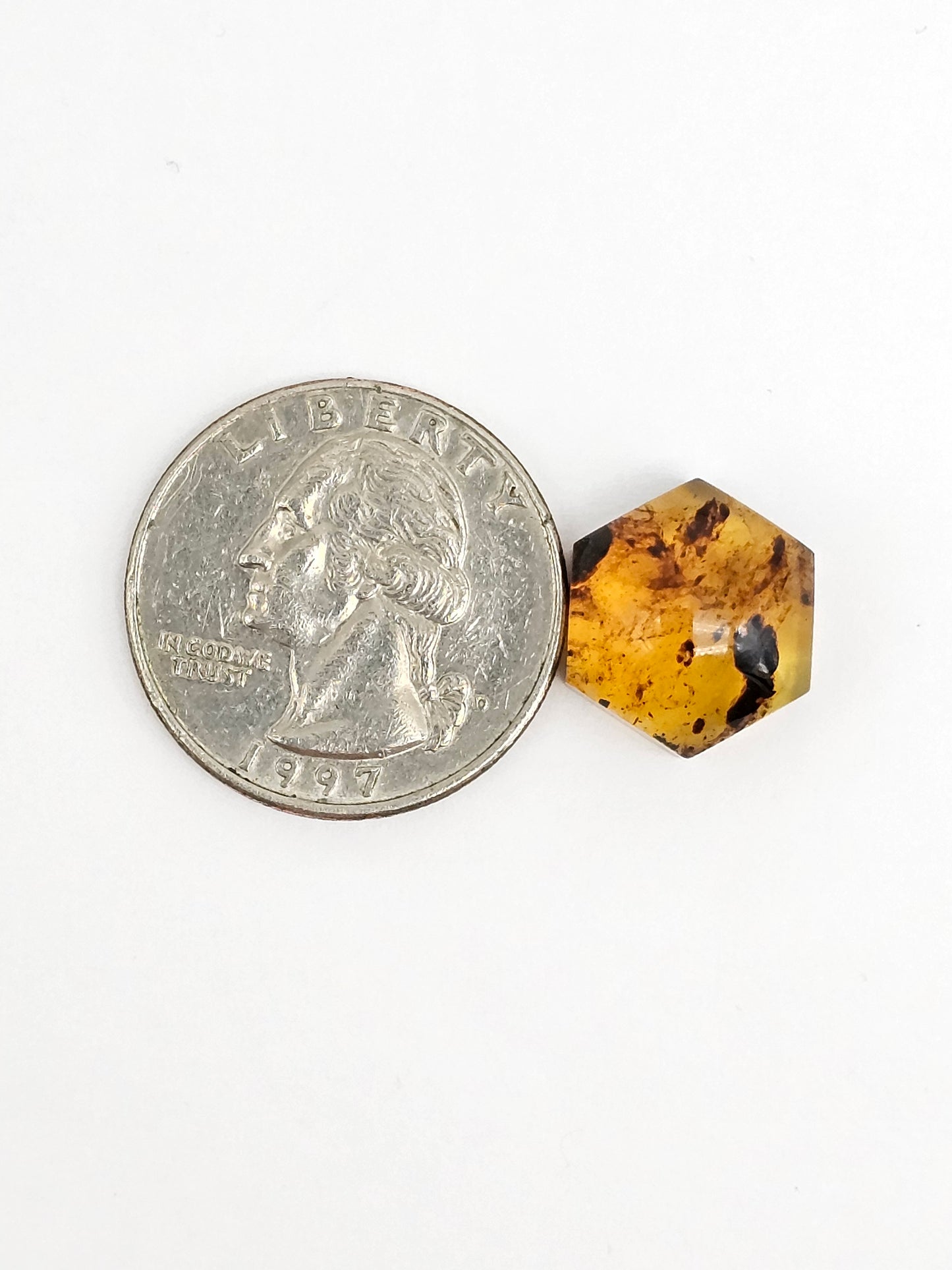 Amber Hexagon Cabochon