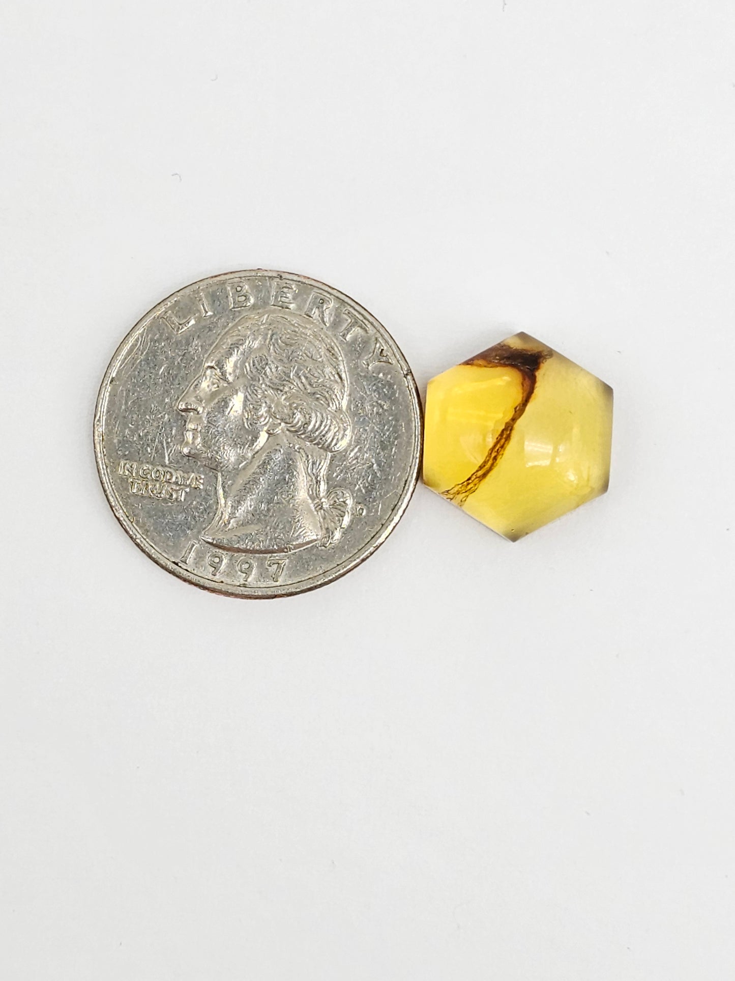 Amber Hexagon Cabochon