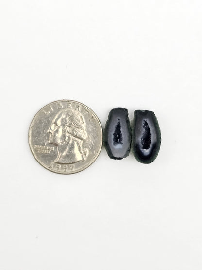 Tabasco Geode Cabochon Pair | Natural Mexican Geode