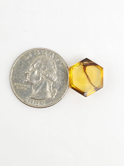 Amber Hexagon Cabochon