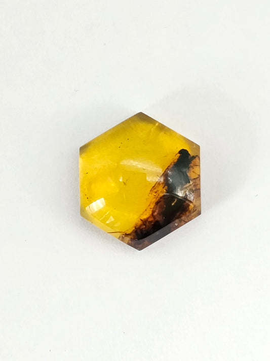 Amber Hexagon Cabochon
