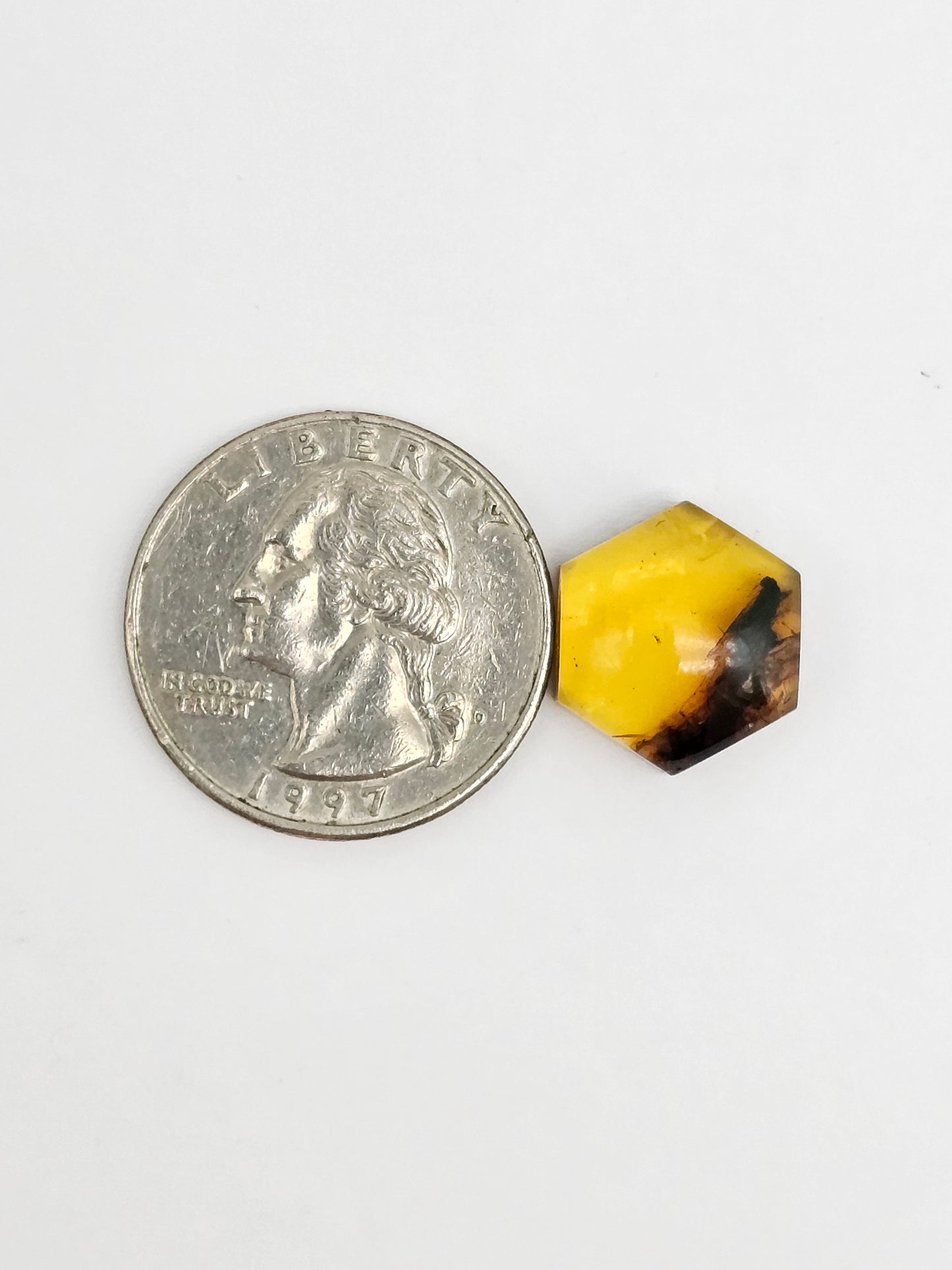 Amber Hexagon Cabochon