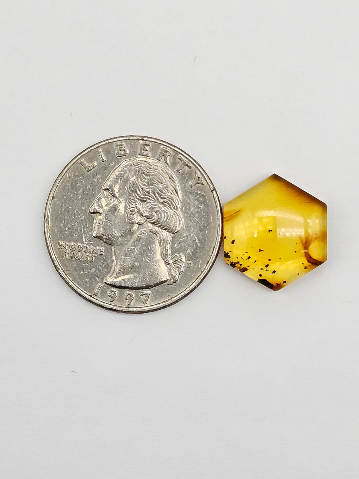 Amber Hexagon Cabochon