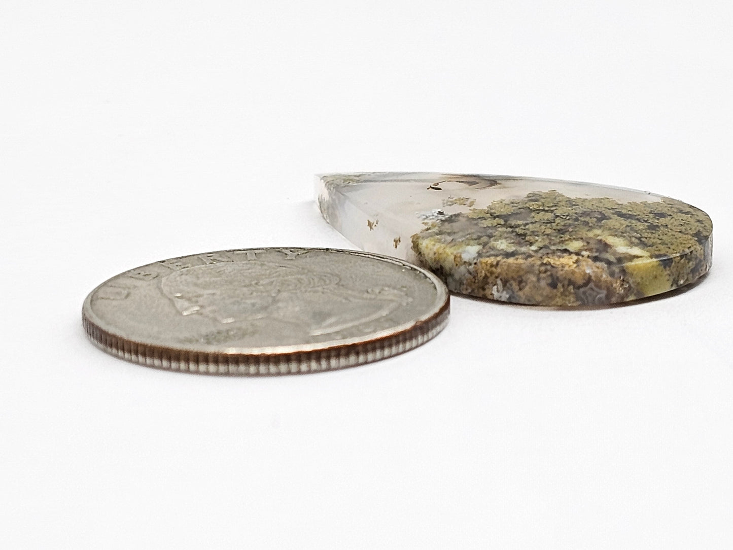 Moss agate cabochon