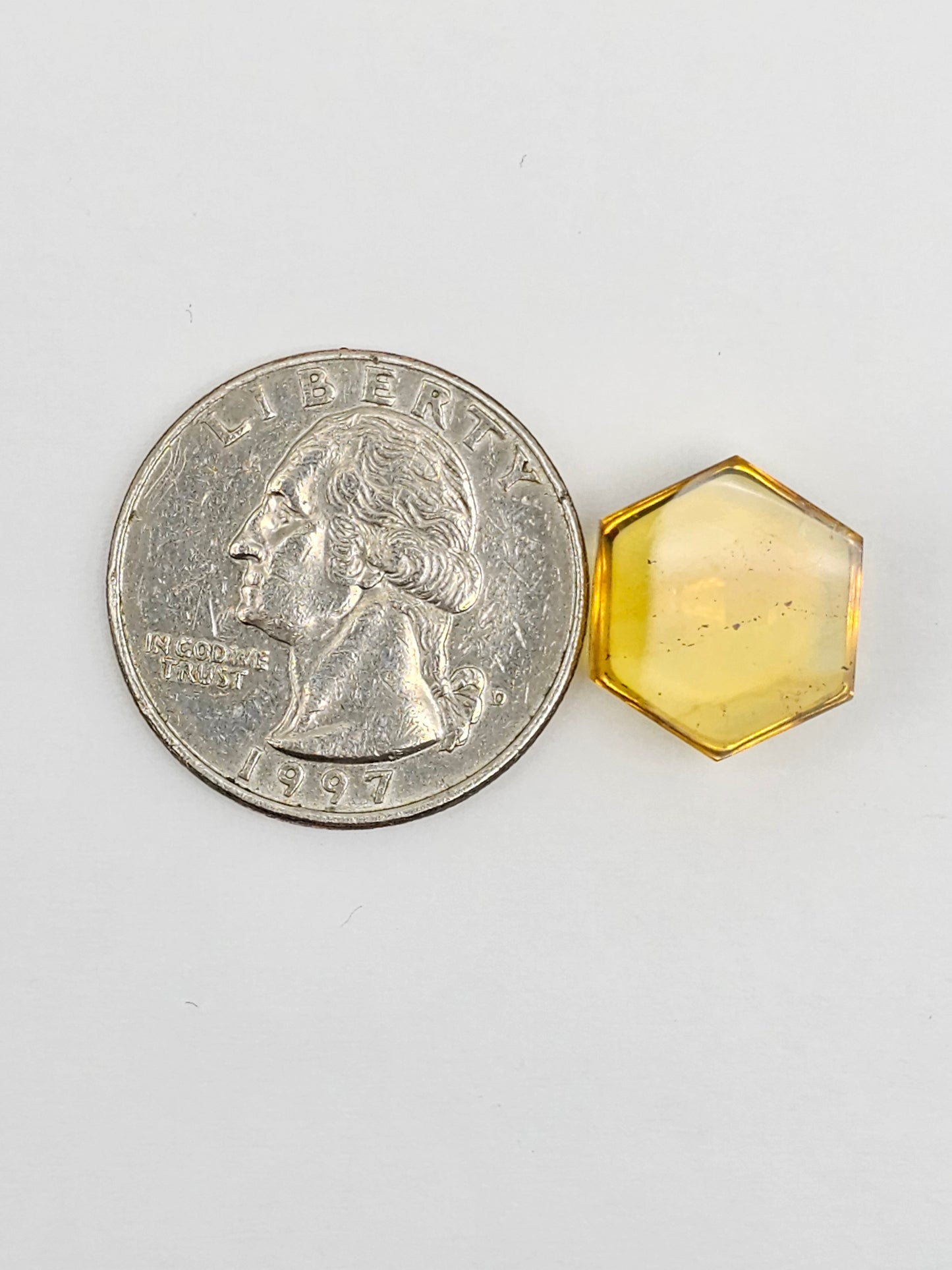 Amber Hexagon Cabochon