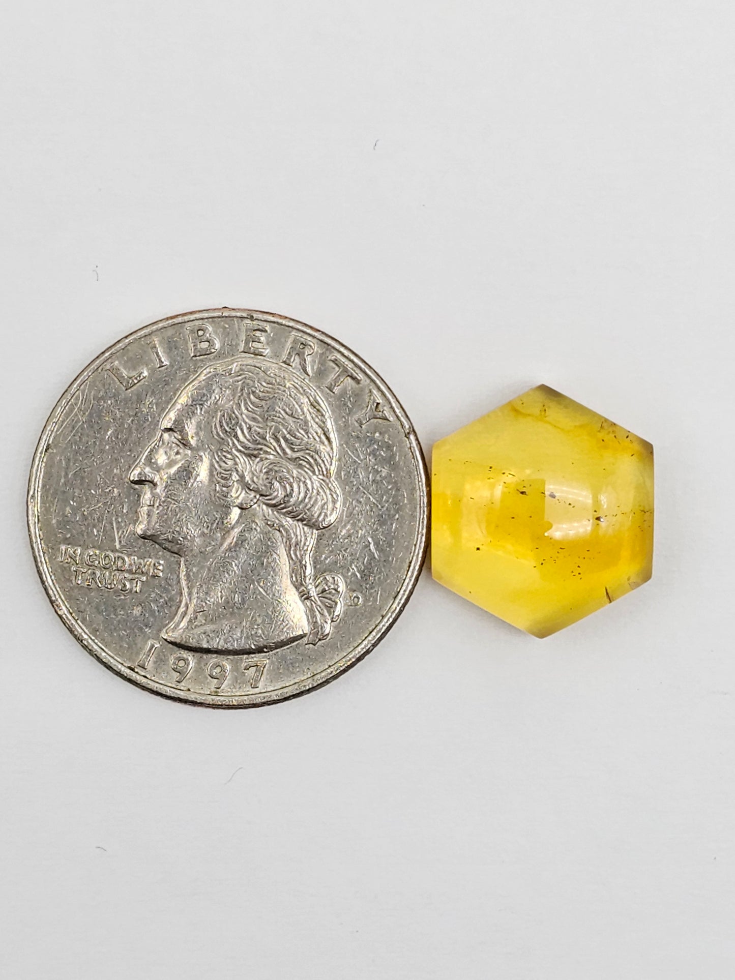 Amber Hexagon Cabochon