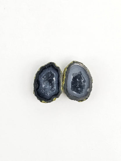 Tabasco Geode Cabochon Pair | Natural Mexican Geode