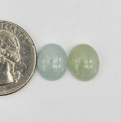 Aquamarine Silica Cabochon pair