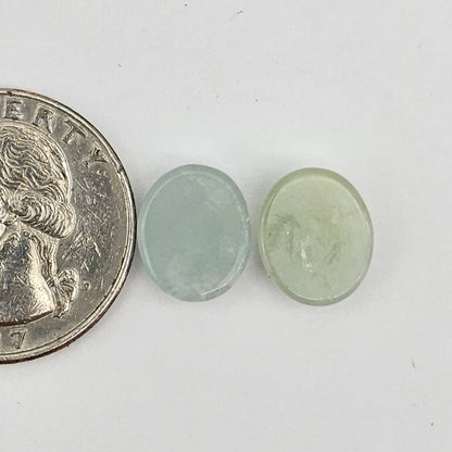 Aquamarine Silica Cabochon pair