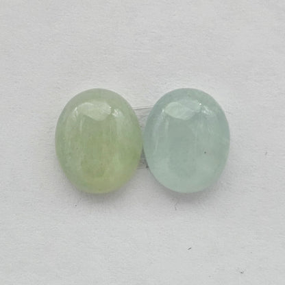 Aquamarine Silica Cabochon pair
