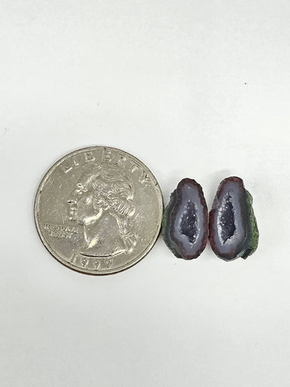 Tabasco Geode Cabochon Pair | Natural Mexican Geode