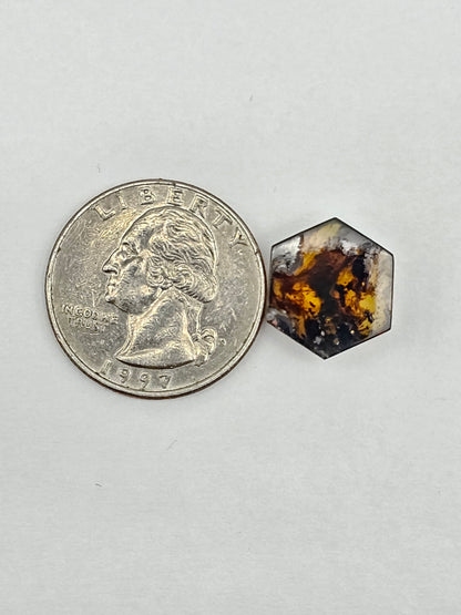 Amber Hexagon Cabochon