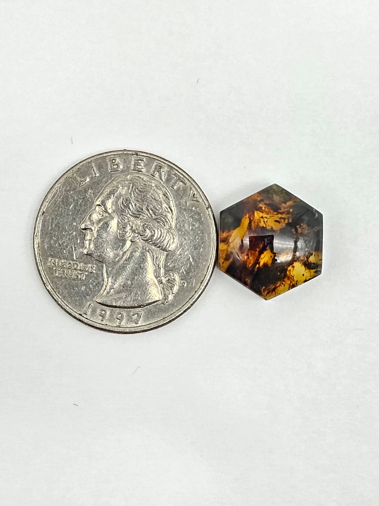 Amber Hexagon Cabochon