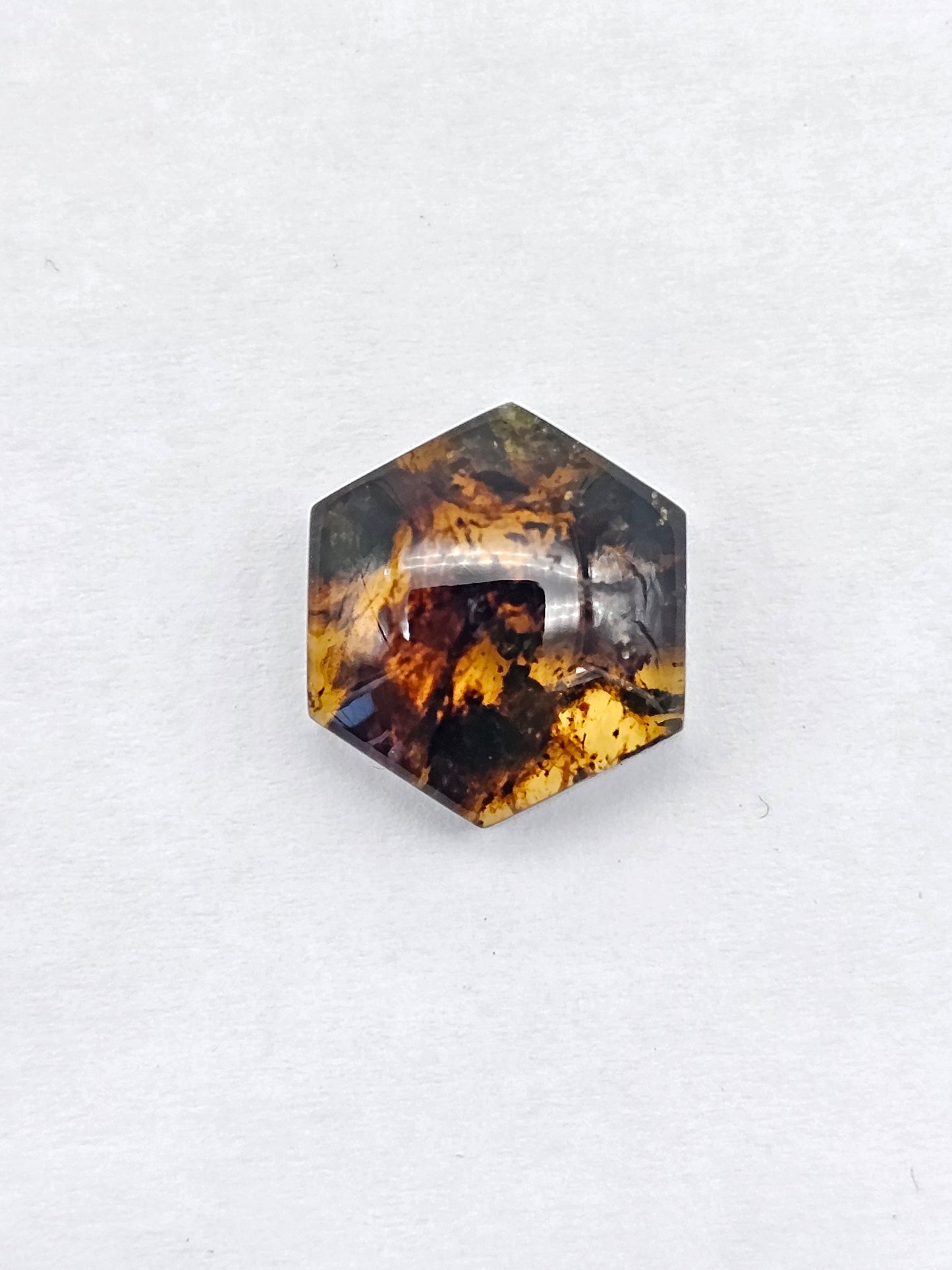 Amber Hexagon Cabochon