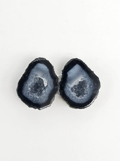 Tabasco Geode Cabochon Pair | Natural Mexican Geode