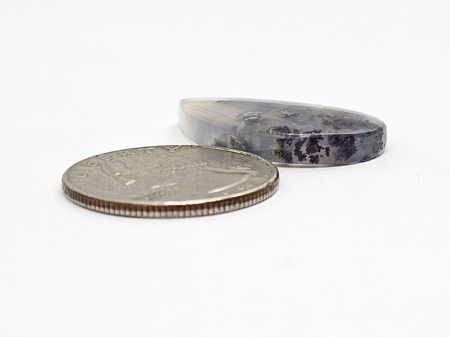 Moss agate cabochon