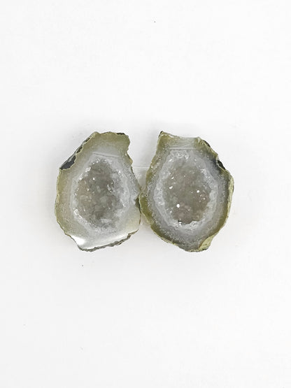 Tabasco Geode Cabochon Pair | Natural Mexican Geode