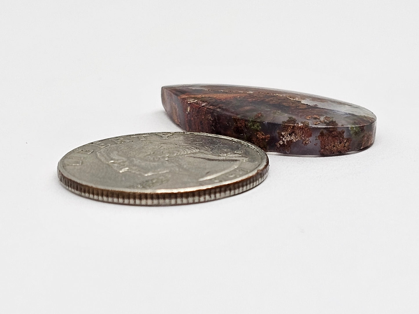 Moss agate cabochon