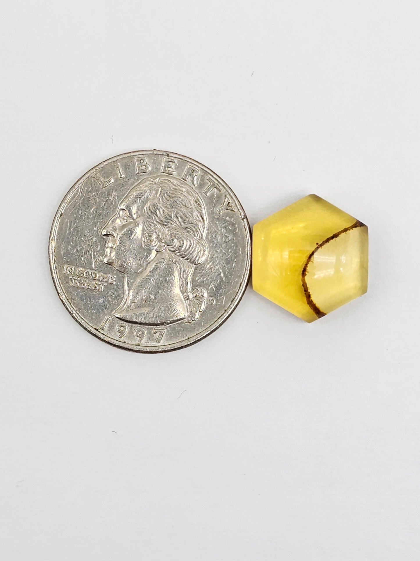Amber Hexagon Cabochon