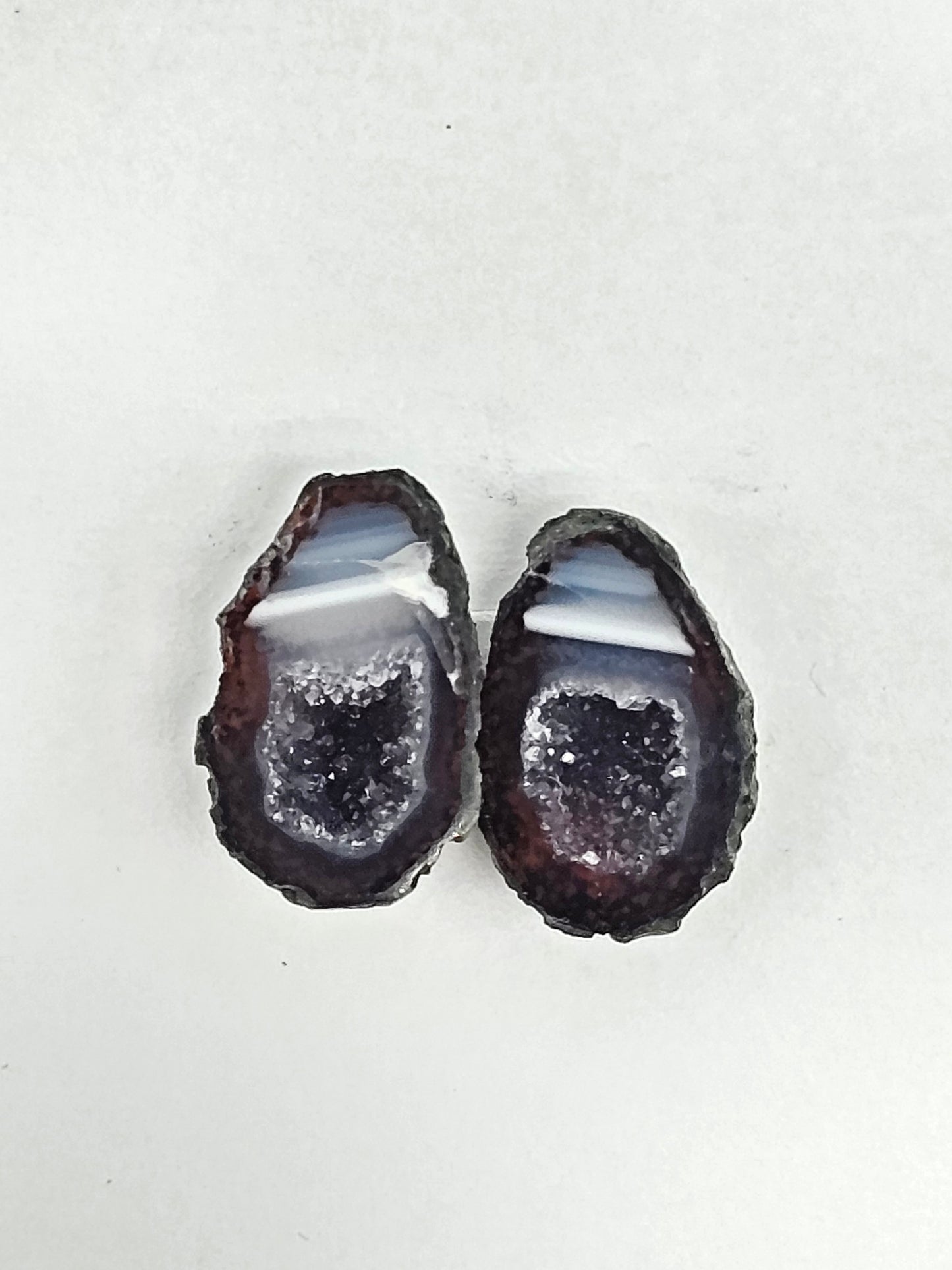Tabasco Geode Cabochon Pair | Natural Mexican Geode