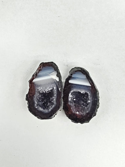 Tabasco Geode Cabochon Pair | Natural Mexican Geode