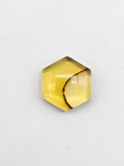 Amber Hexagon Cabochon