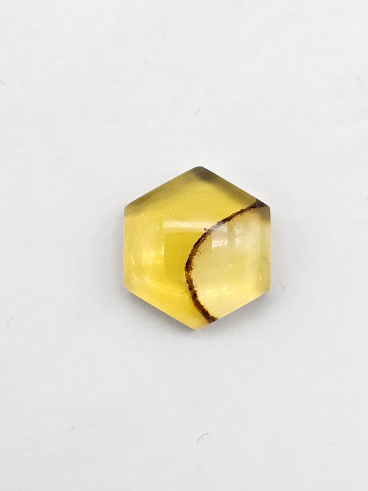 Amber Hexagon Cabochon