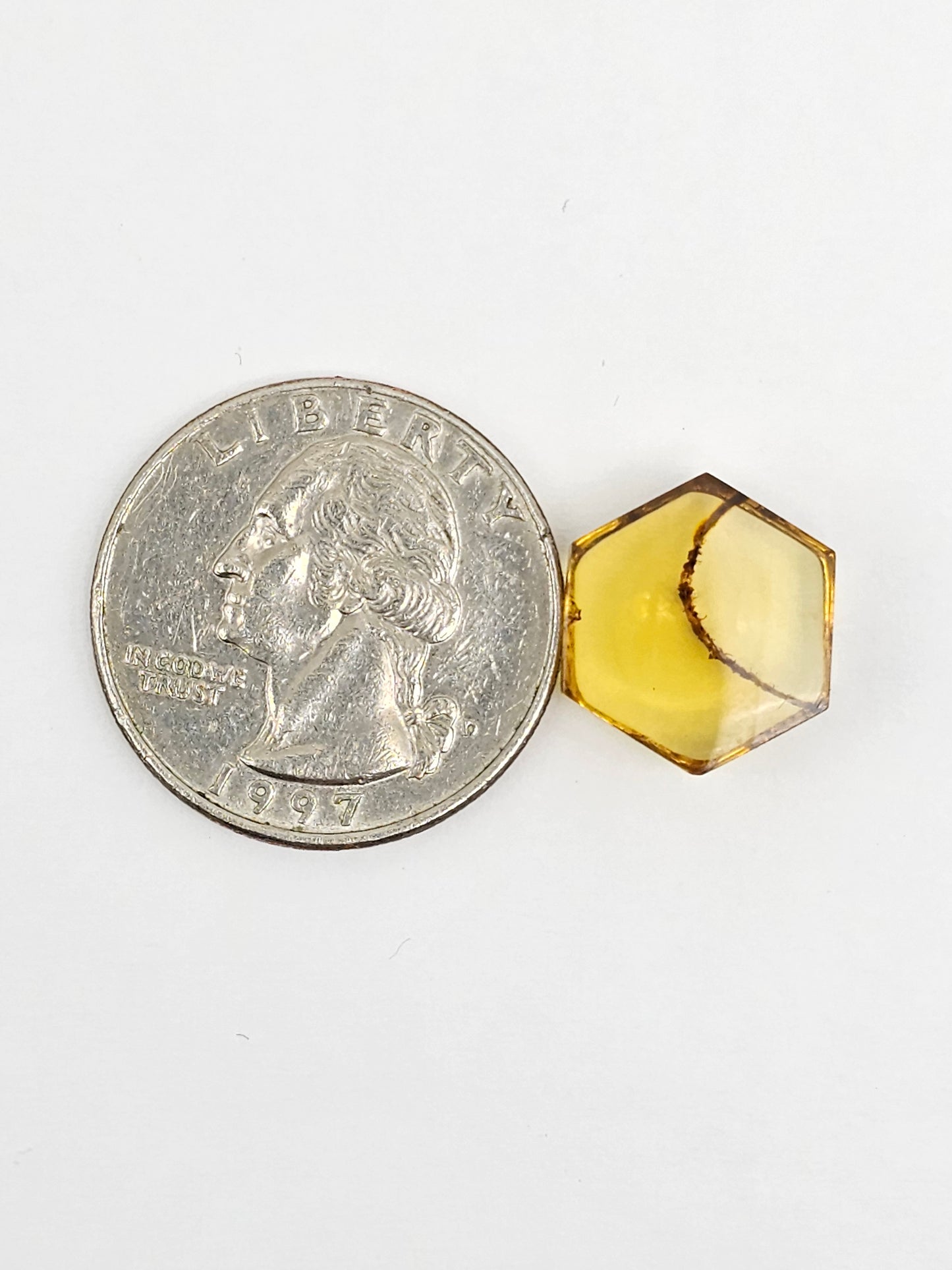 Amber Hexagon Cabochon